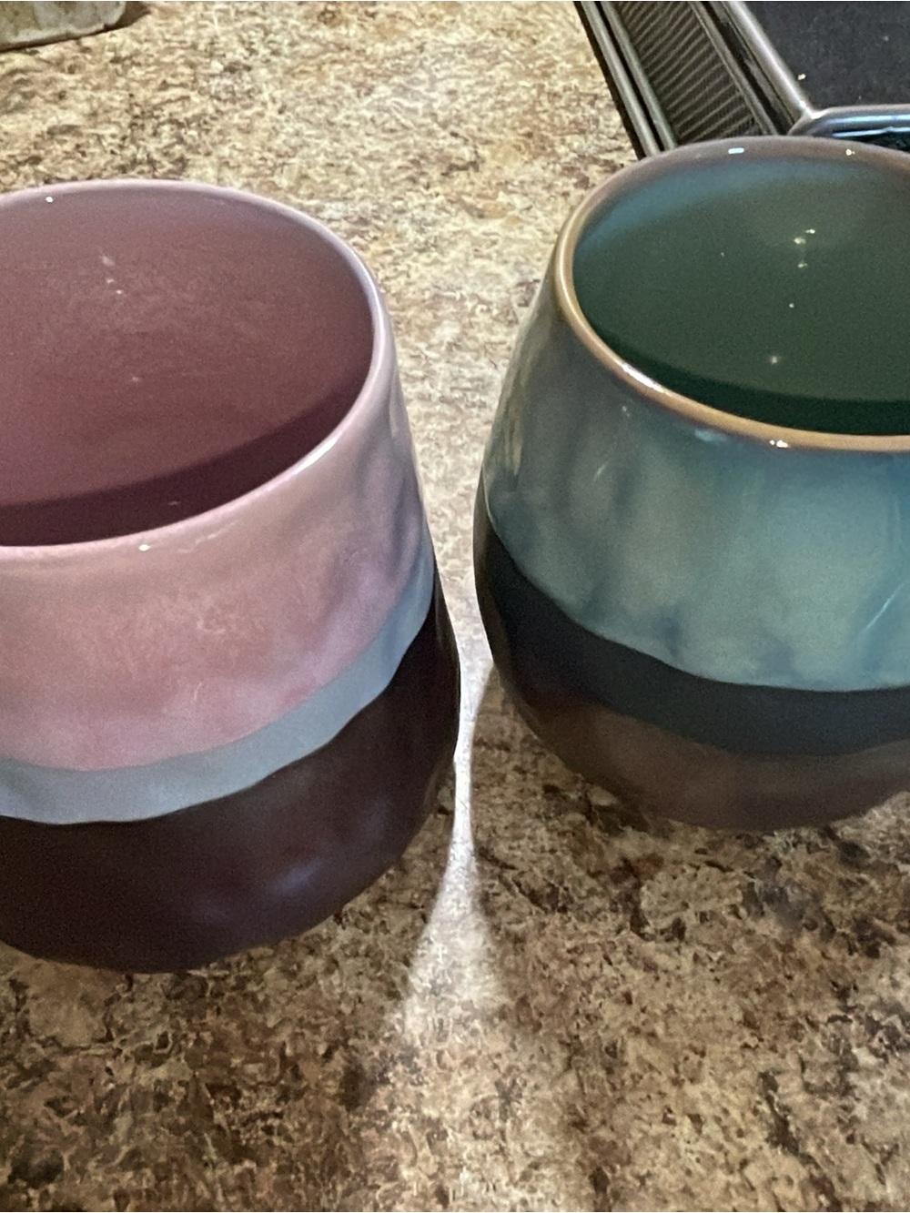 Ceramic Ombre Accent Coffee Mugs - Pink and Teal